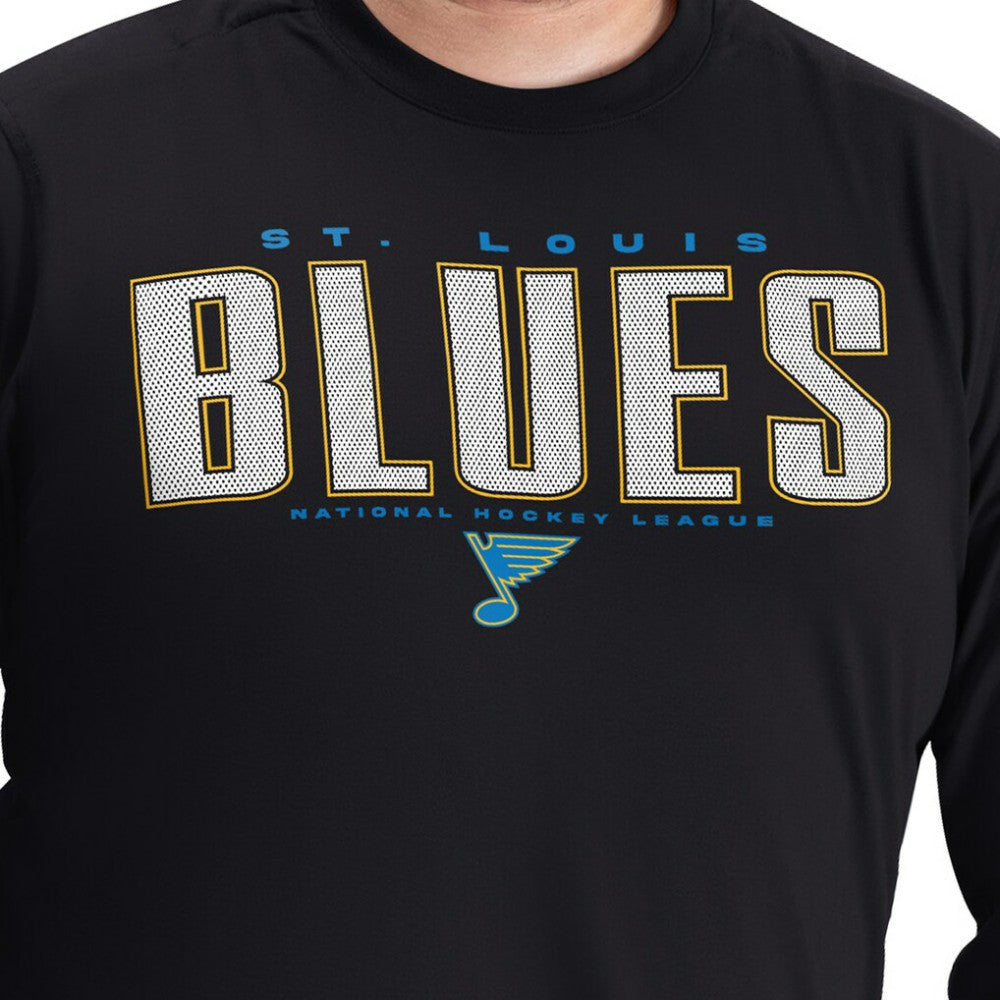 St. Louis Blues G-III Sports by Carl Banks Adaptive Mesh Effect Long Sleeve T-Shirt Black