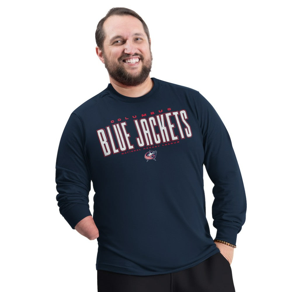 Columbus Blue Jackets G-III Sports by Carl Banks Adaptive Mesh Effect Long Sleeve T-Shirt Navy