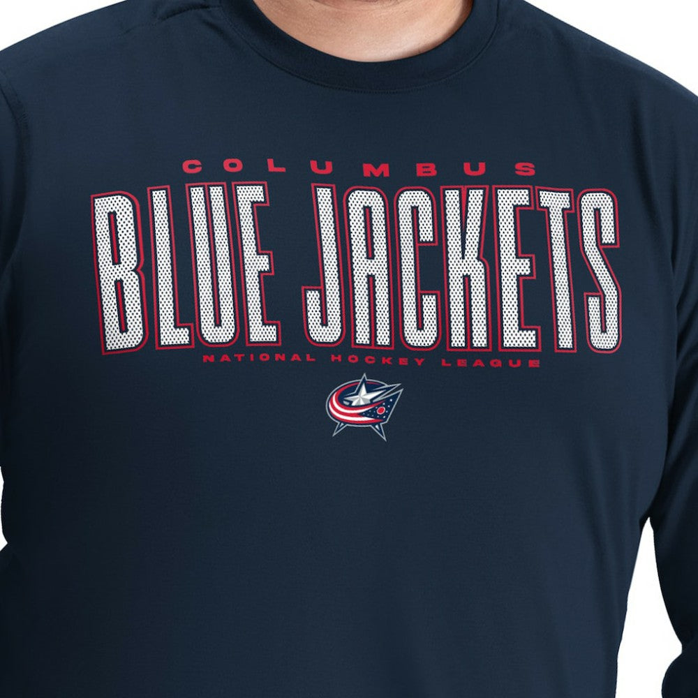 Columbus Blue Jackets G-III Sports by Carl Banks Adaptive Mesh Effect Long Sleeve T-Shirt Navy