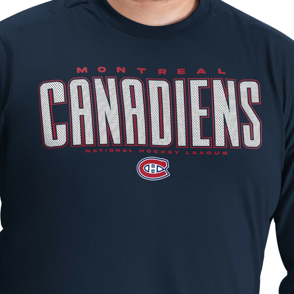 Montreal Canadiens G-III Sports by Carl Banks Adaptive Mesh Effect Long Sleeve T-Shirt Navy