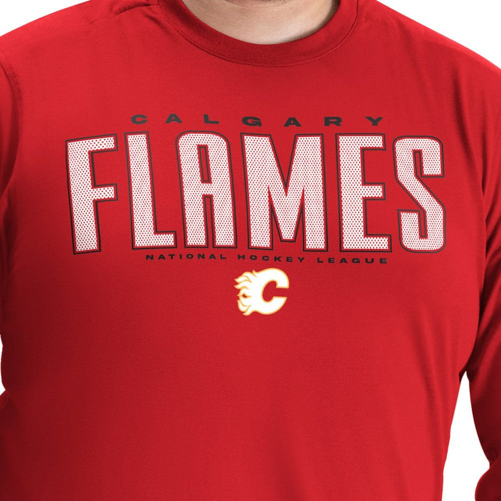 Calgary Flames G-III Sports by Carl Banks Adaptive Mesh Effect Long Sleeve T-Shirt Red