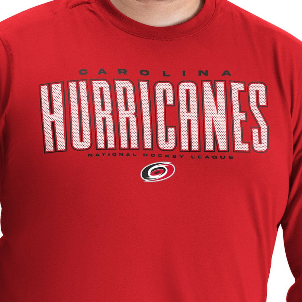 Carolina Hurricanes G-III Sports by Carl Banks Adaptive Mesh Effect Long Sleeve T-Shirt Red