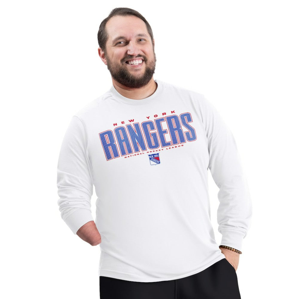 New York Rangers G-III Sports by Carl Banks Adaptive Mesh Effect Long Sleeve T-Shirt White