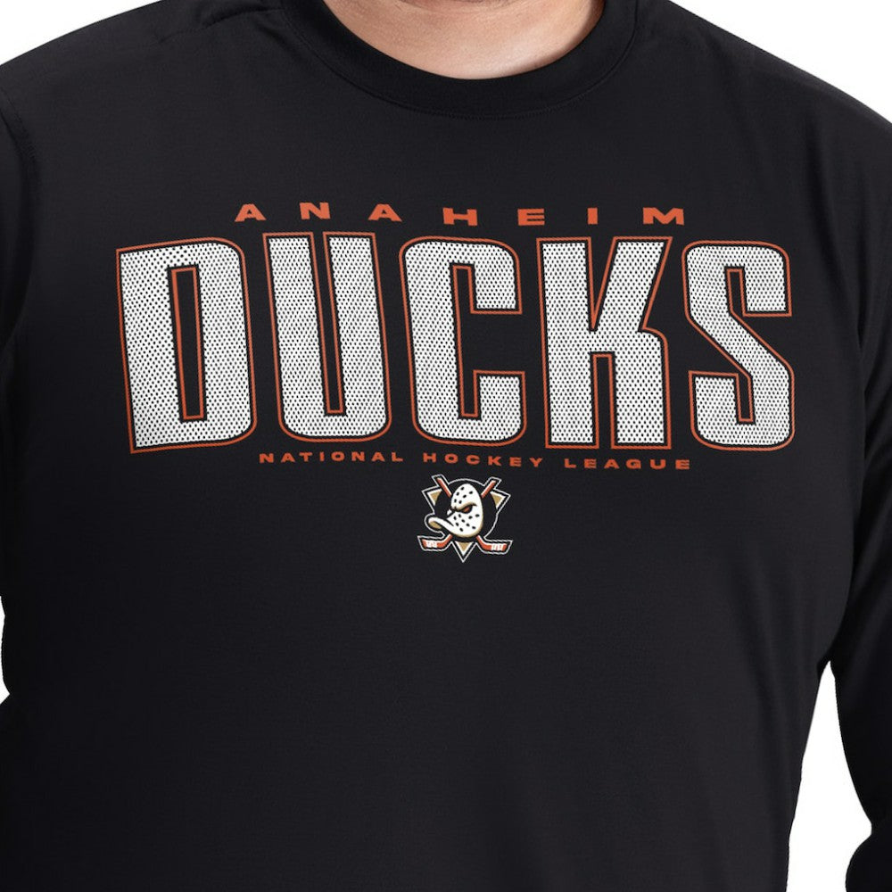 Anaheim Ducks G-III Sports by Carl Banks Adaptive Mesh Effect Long Sleeve T-Shirt Black