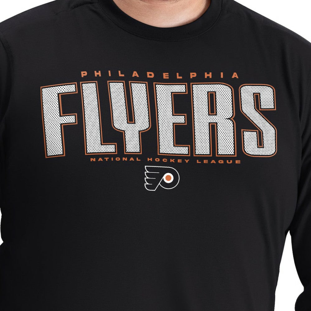 Philadelphia Flyers G-III Sports by Carl Banks Adaptive Mesh Effect Long Sleeve T-Shirt Black