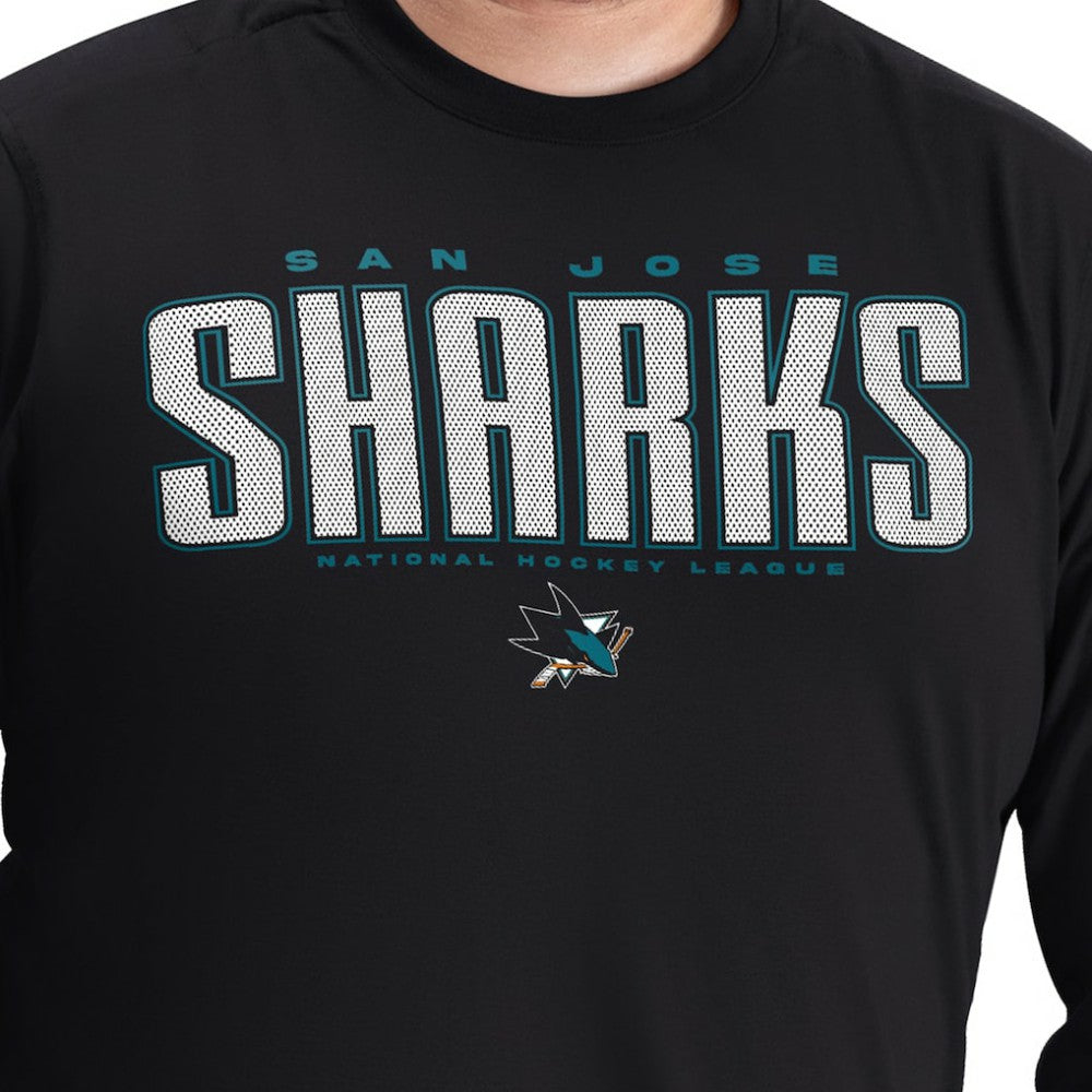 San Jose Sharks G-III Sports by Carl Banks Adaptive Mesh Effect Long Sleeve T-Shirt Black