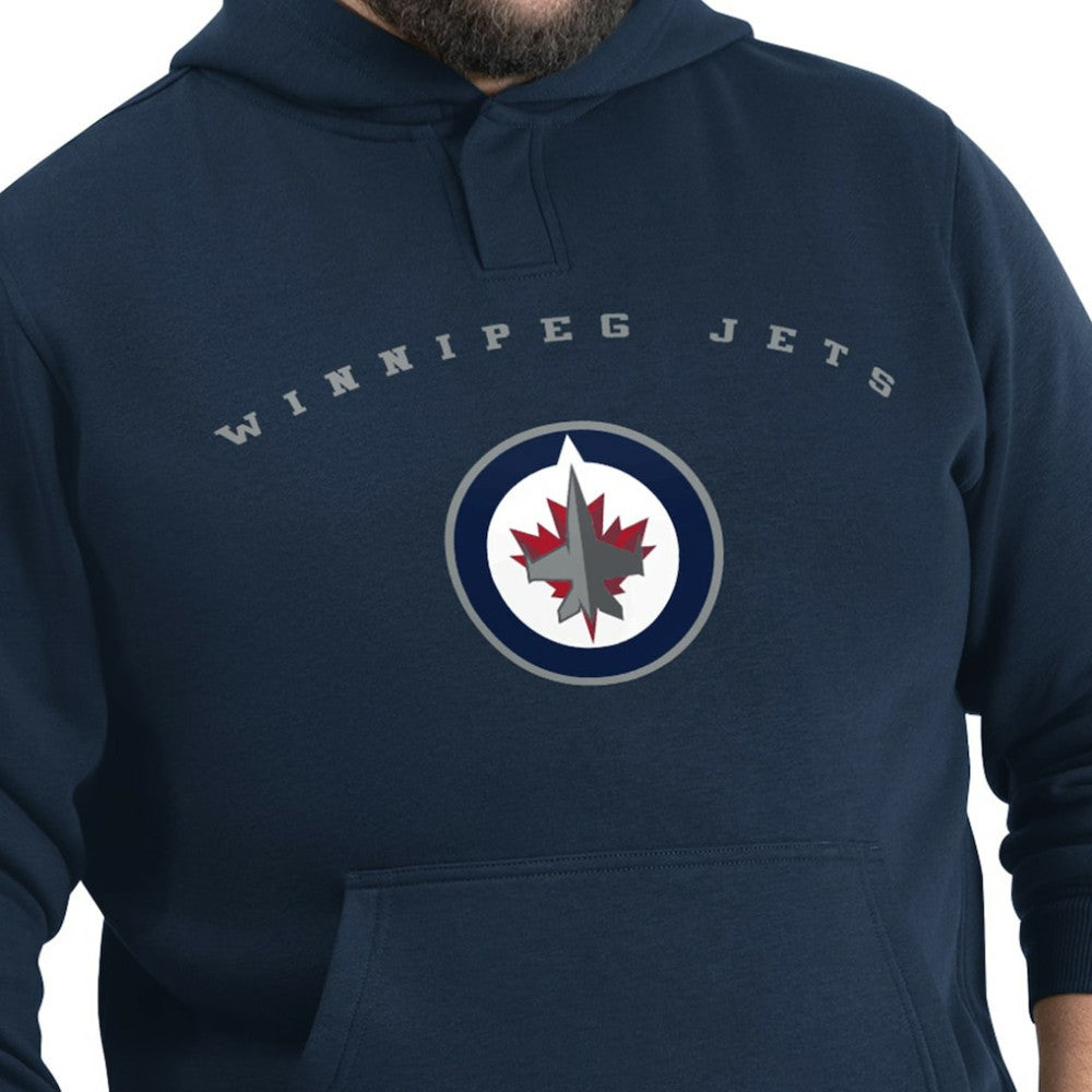 Winnipeg Jets G-III Sports by Carl Banks Adaptive Classic Team Arc Fleece Hoodie Navy