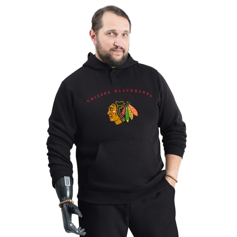 Chicago Blackhawks G-III Sports by Carl Banks Adaptive Classic Team Arc Fleece Hoodie Black