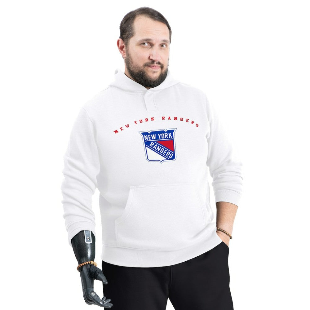 New York Rangers G-III Sports by Carl Banks Adaptive Classic Team Arc Fleece Hoodie White