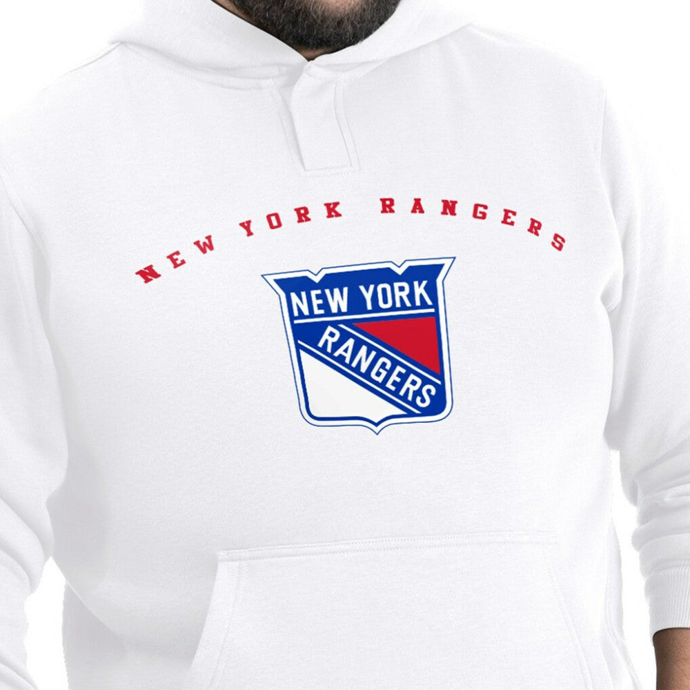 New York Rangers G-III Sports by Carl Banks Adaptive Classic Team Arc Fleece Hoodie White