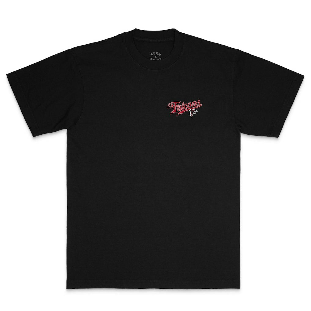 Atlanta Falcons Born x Raised Unisex Pro Script T-Shirt - Black on sale