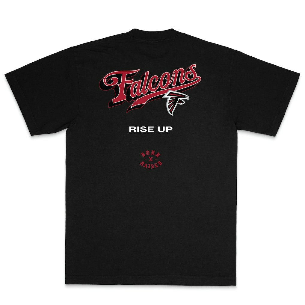 Atlanta Falcons Born x Raised Unisex Pro Script T-Shirt - Black on sale
