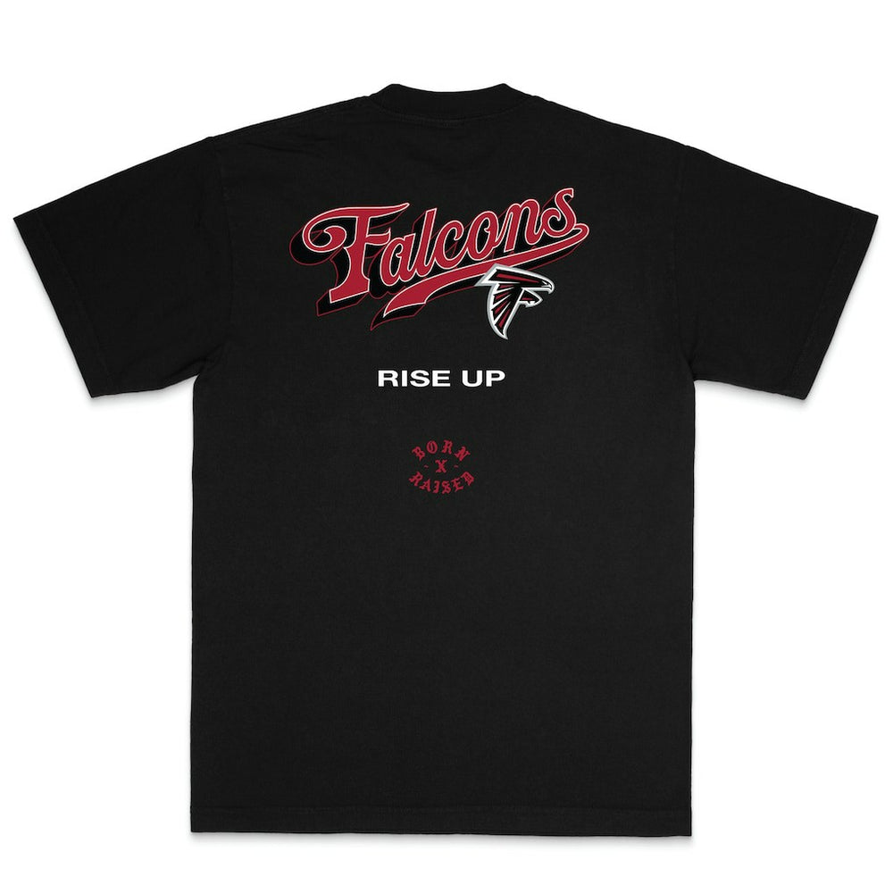 Atlanta Falcons Born x Raised Unisex Pro Script T-Shirt - Black on sale