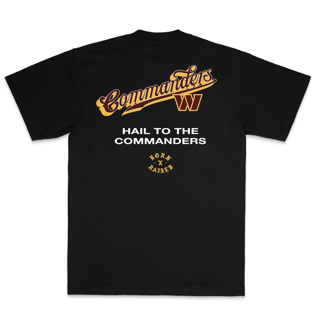 Washington Commanders Born x Raised Unisex Pro Script T-Shirt - Black for sale