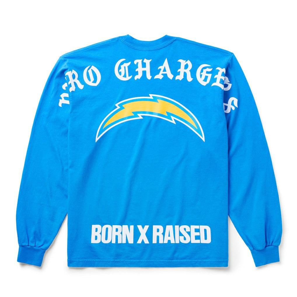 Los Angeles Chargers Born x Raised Unisex Long Sleeve Local T-Shirt - Powder Blue discount