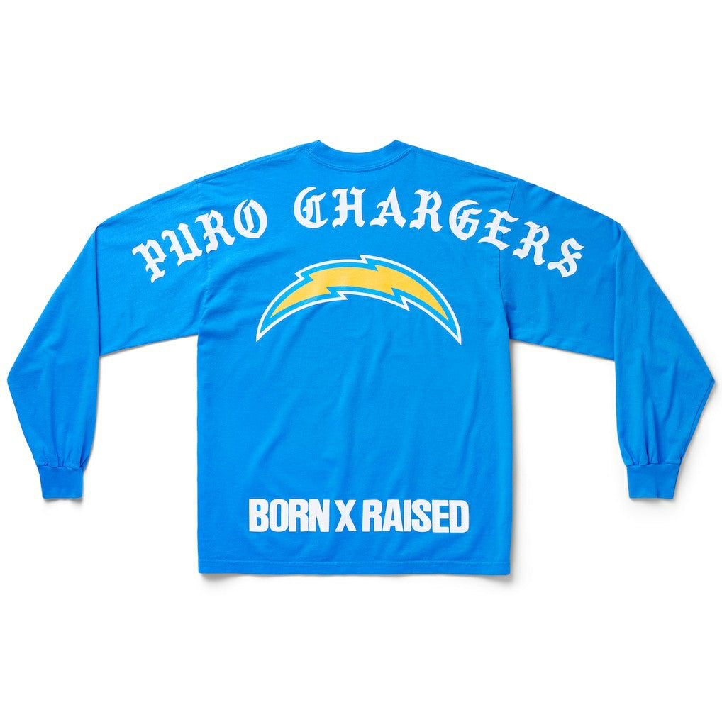 Los Angeles Chargers Born x Raised Unisex Long Sleeve Local T-Shirt - Powder Blue discount