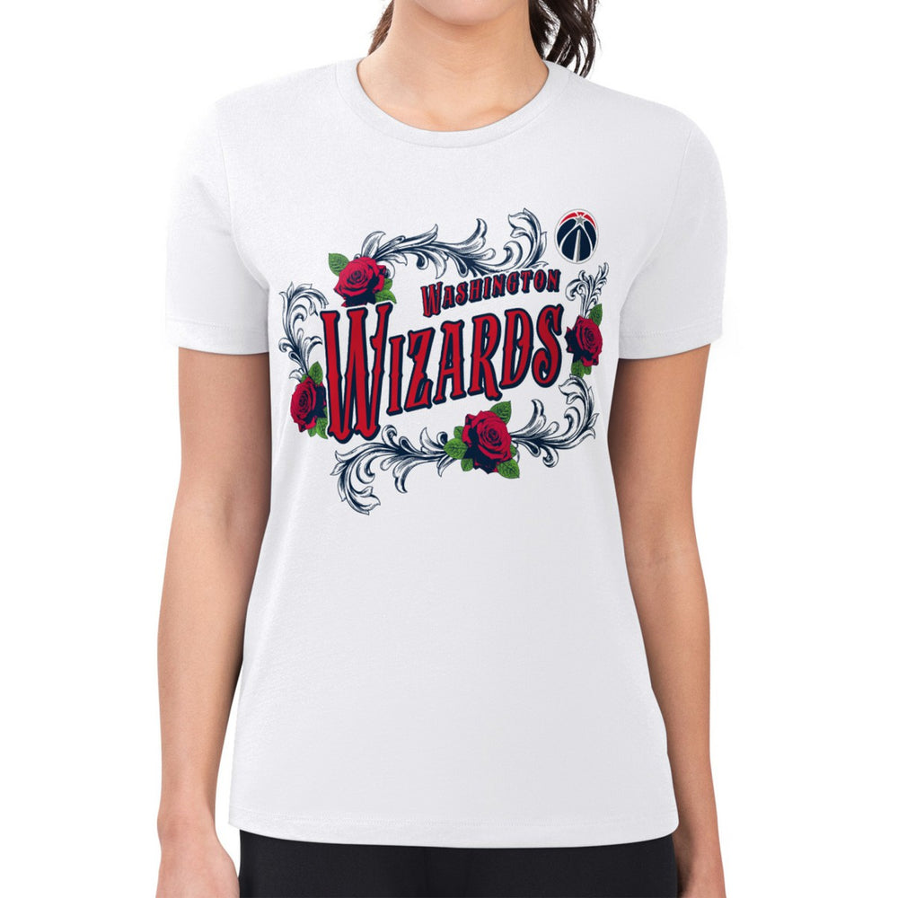 Washington Wizards G-III 4Her by Carl Banks Women's Super-Slim Fit Lightweight Roses Crew Neck T-Shirt - White discount