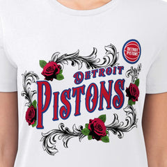 Detroit Pistons G-III 4Her by Carl Banks Women's Super-Slim Fit Lightweight Roses Crew Neck T-Shirt sale - White outlet