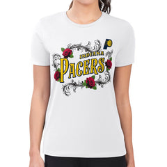 Indiana Pacers G-III 4Her by Carl Banks Women's Super-Slim Fit Lightweight Roses Crew Neck T-Shirt - White discount