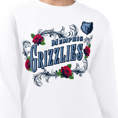 Memphis Grizzlies G-III 4Her by Carl Banks Women's Roses Fleece Tri-Blend Sweatshirt - White on sale