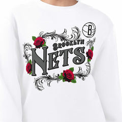 Brooklyn Nets G-III 4Her by Carl Banks Women's Roses Fleece Tri-Blend Sweatshirt - White online