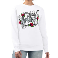 San Antonio Spurs G-III 4Her by Carl Banks Women's Roses Fleece Tri-Blend Sweatshirt - White shop