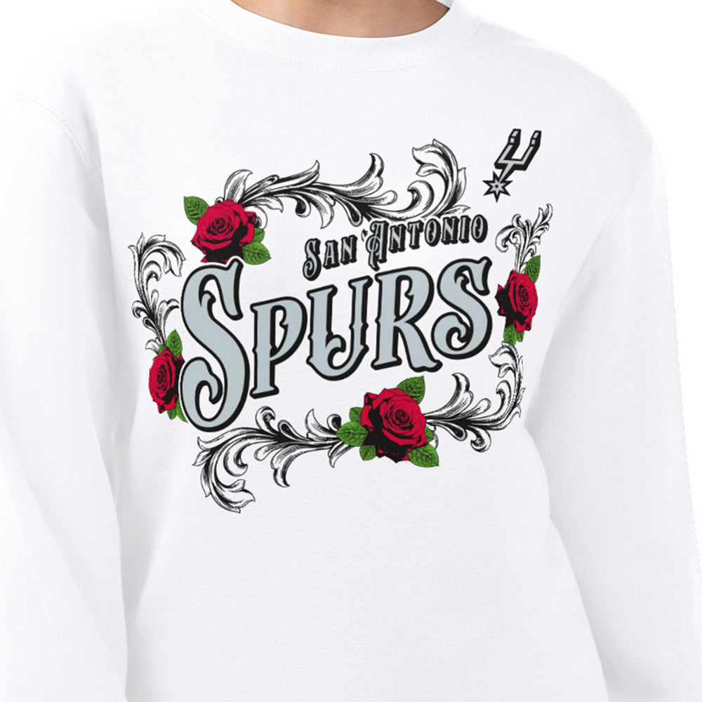 San Antonio Spurs G-III 4Her by Carl Banks Women's Roses Fleece Tri-Blend Sweatshirt - White shop