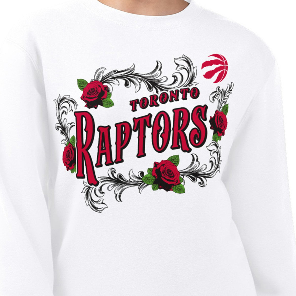 Toronto Raptors G-III 4Her by Carl Banks Women's Roses Fleece Tri-Blend Sweatshirt - White shop