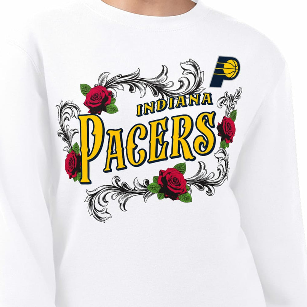 Indiana Pacers G-III 4Her by Carl Banks Women's Roses Fleece Tri-Blend Sweatshirt - White cheap