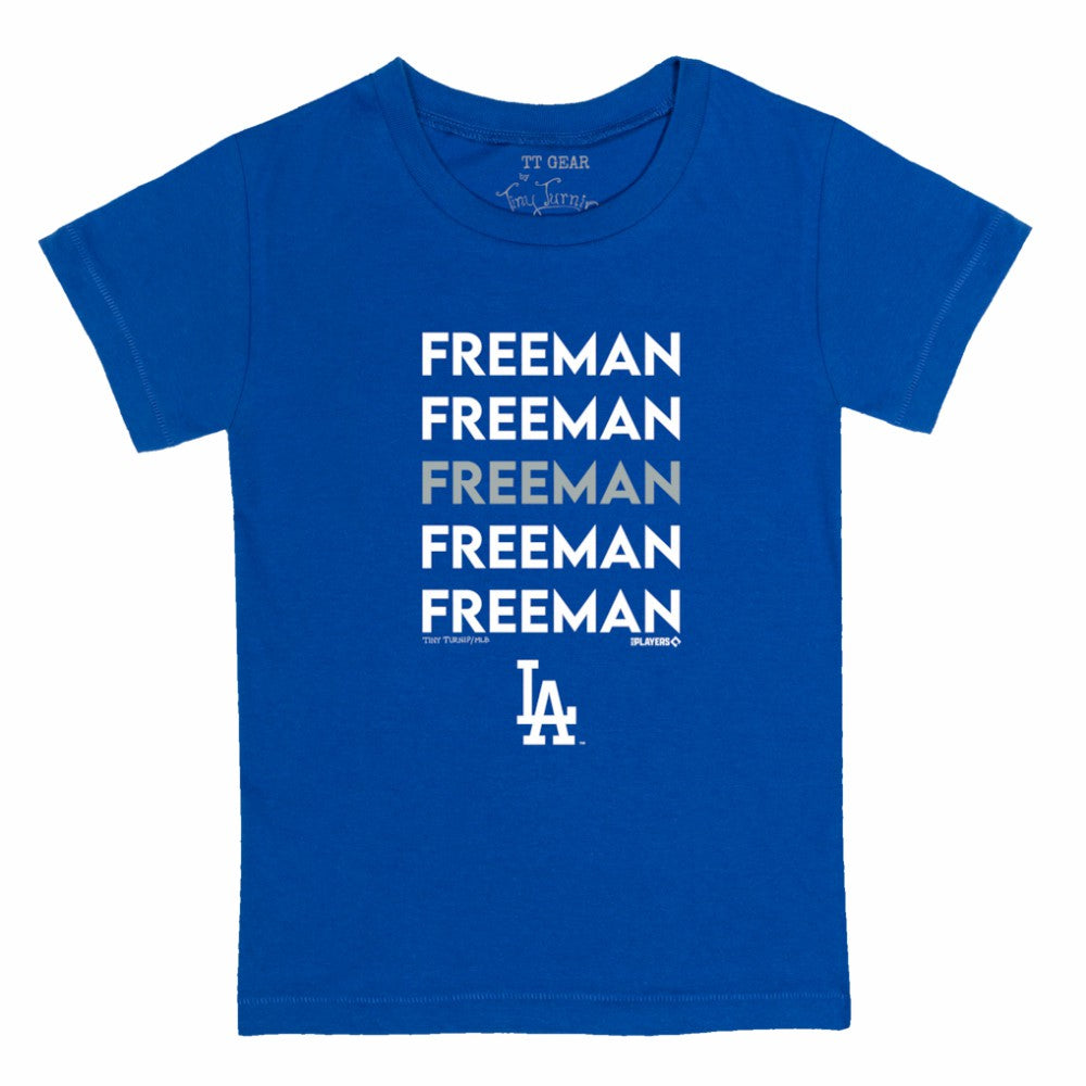 Freddie Freeman Los Angeles Dodgers Tiny Turnip Youth Stacked Graphic T-Shirt - Royal