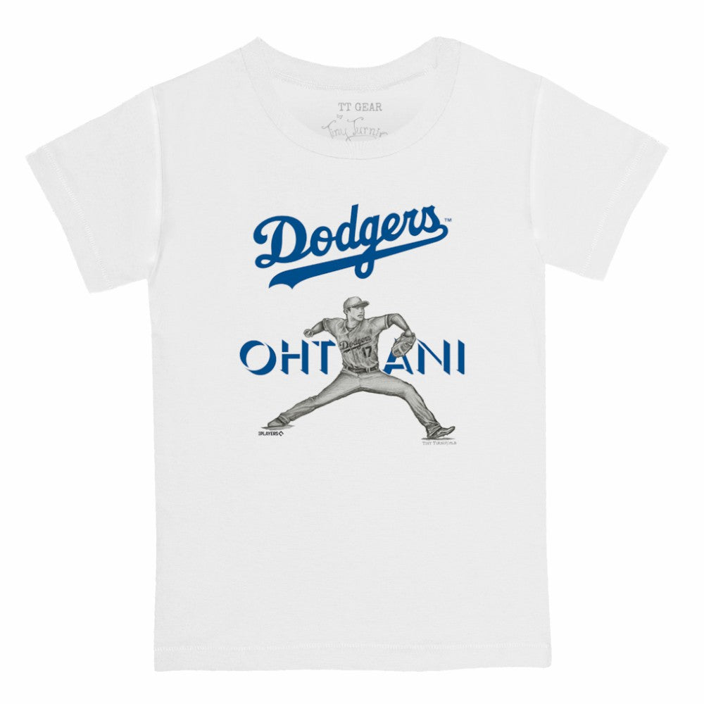 Shohei Ohtani Los Angeles Dodgers Tiny Turnip Youth Pitch Graphic T-Shirt - White