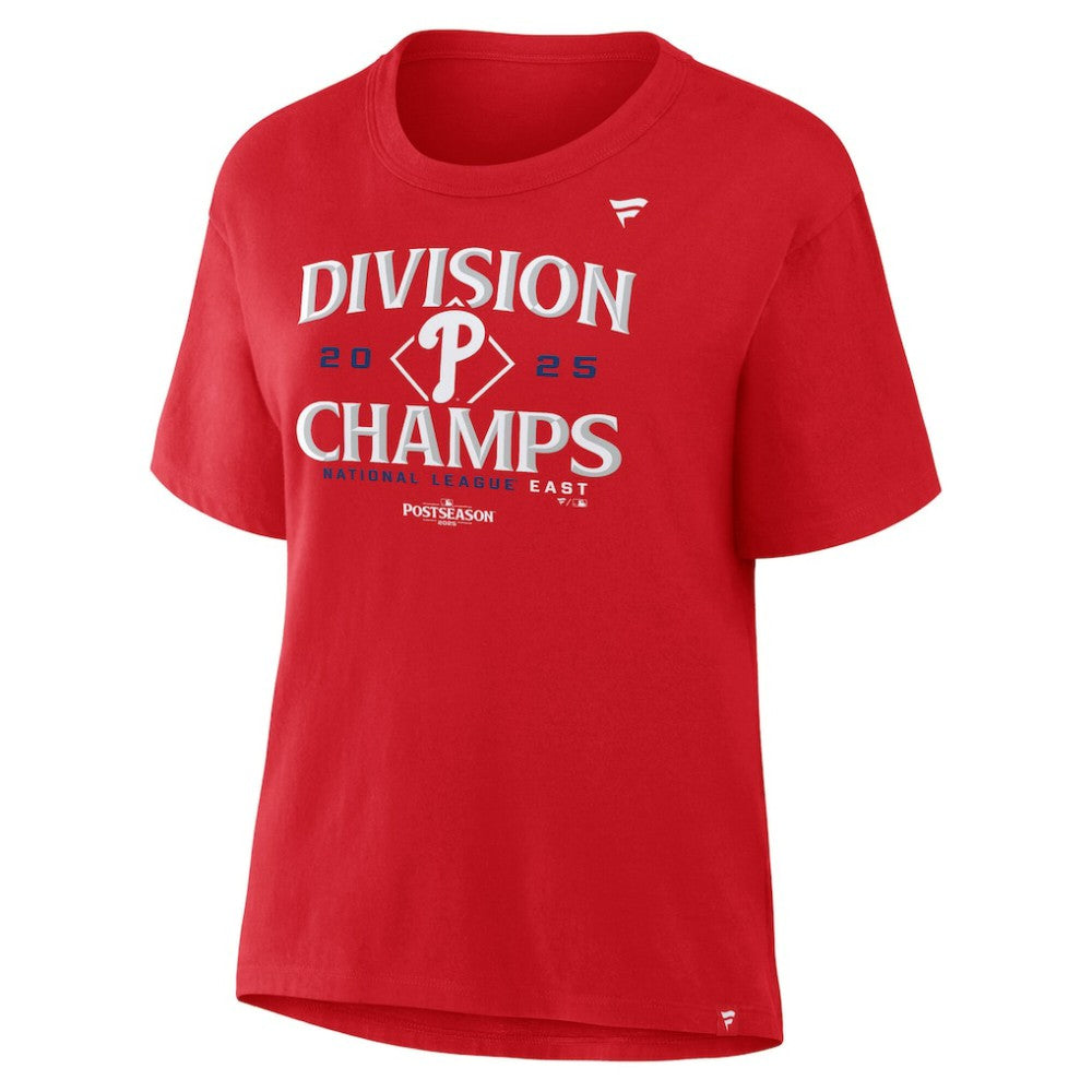 Philadelphia Phillies Women's 2025 NL East Division Champions Locker Room Plus Size T-Shirt - Red