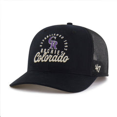 Colorado Rockies Pitstop Trucker Adjustable Hat - Black | 47 brand