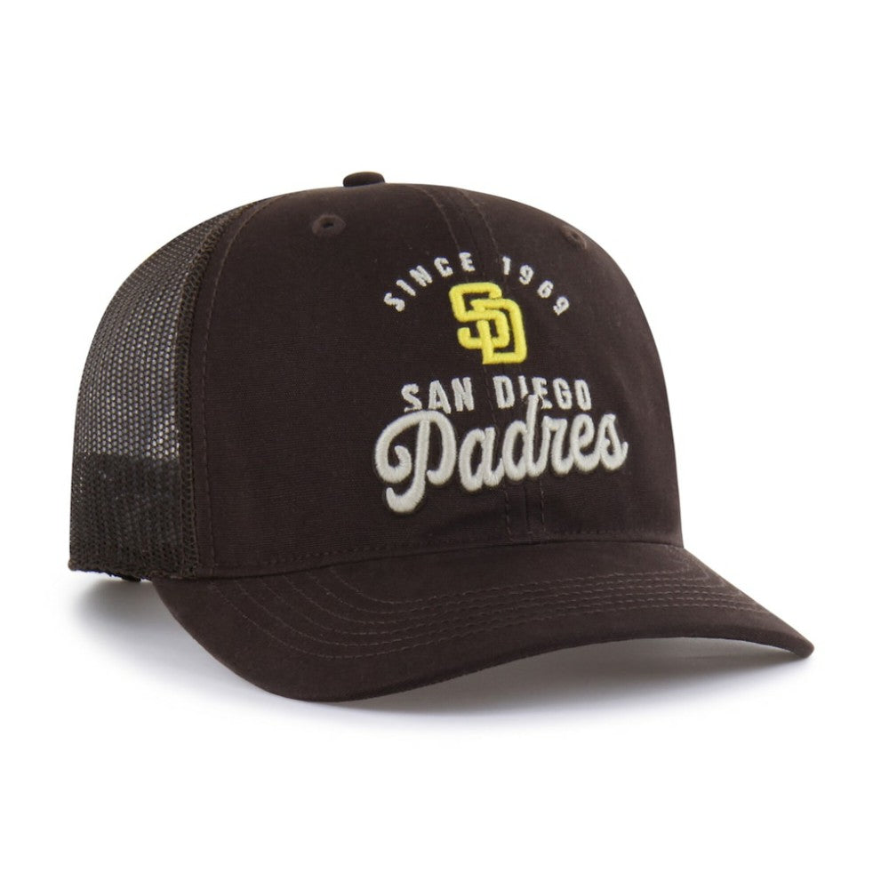 San Diego Padres Pitstop Trucker Adjustable Hat - Brown | 47 brand