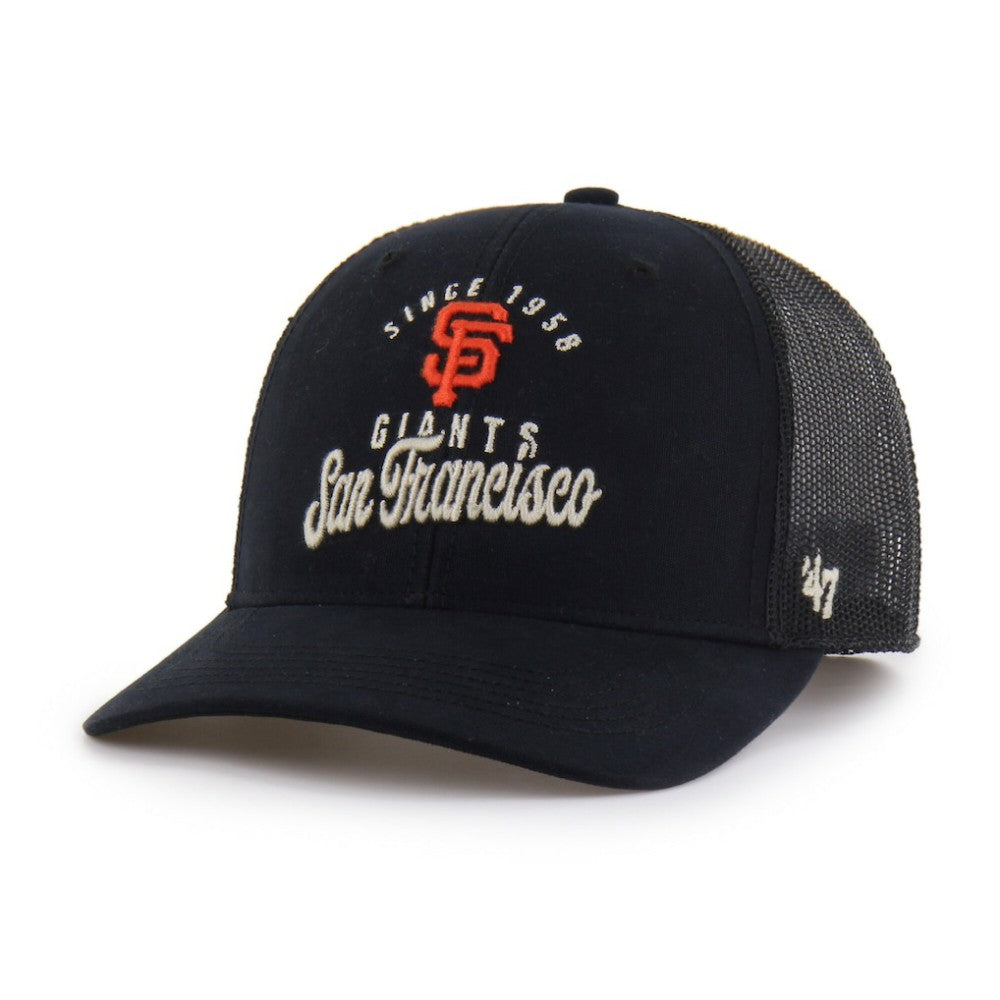 San Francisco Giants Pitstop Trucker Adjustable Hat - Black | 47 brand