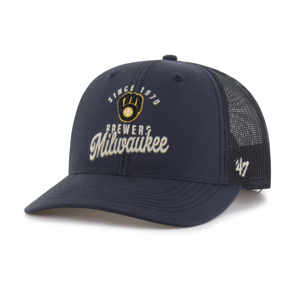 Milwaukee Brewers Pitstop Trucker Adjustable Hat - Navy | 47 brand