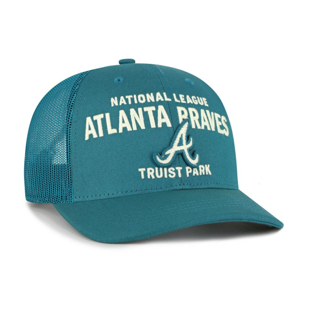 Atlanta Braves Contemporary Hitch Adjustable Trucker Hat - Teal | 47 brand