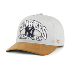 New York Yankees Cooperstown Break Wood Suede Hitch Adjustable Hat - Gray/Brown | 47 brand
