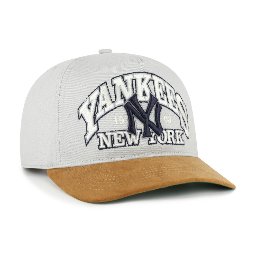 New York Yankees Cooperstown Break Wood Suede Hitch Adjustable Hat - Gray/Brown | 47 brand