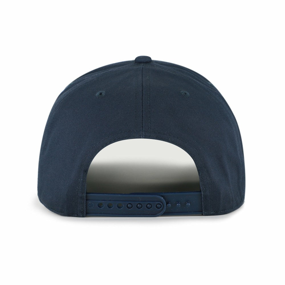 Cleveland Guardians Cooperstown Break Wood Suede Hitch Adjustable Hat - Navy/Brown | 47 brand