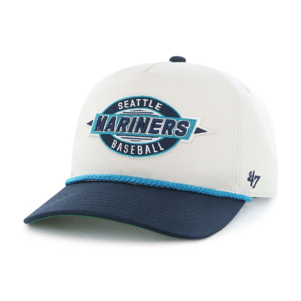 Seattle Mariners Frame Out Hitch Adjustable Hat - Natural/Navy | 47 brand