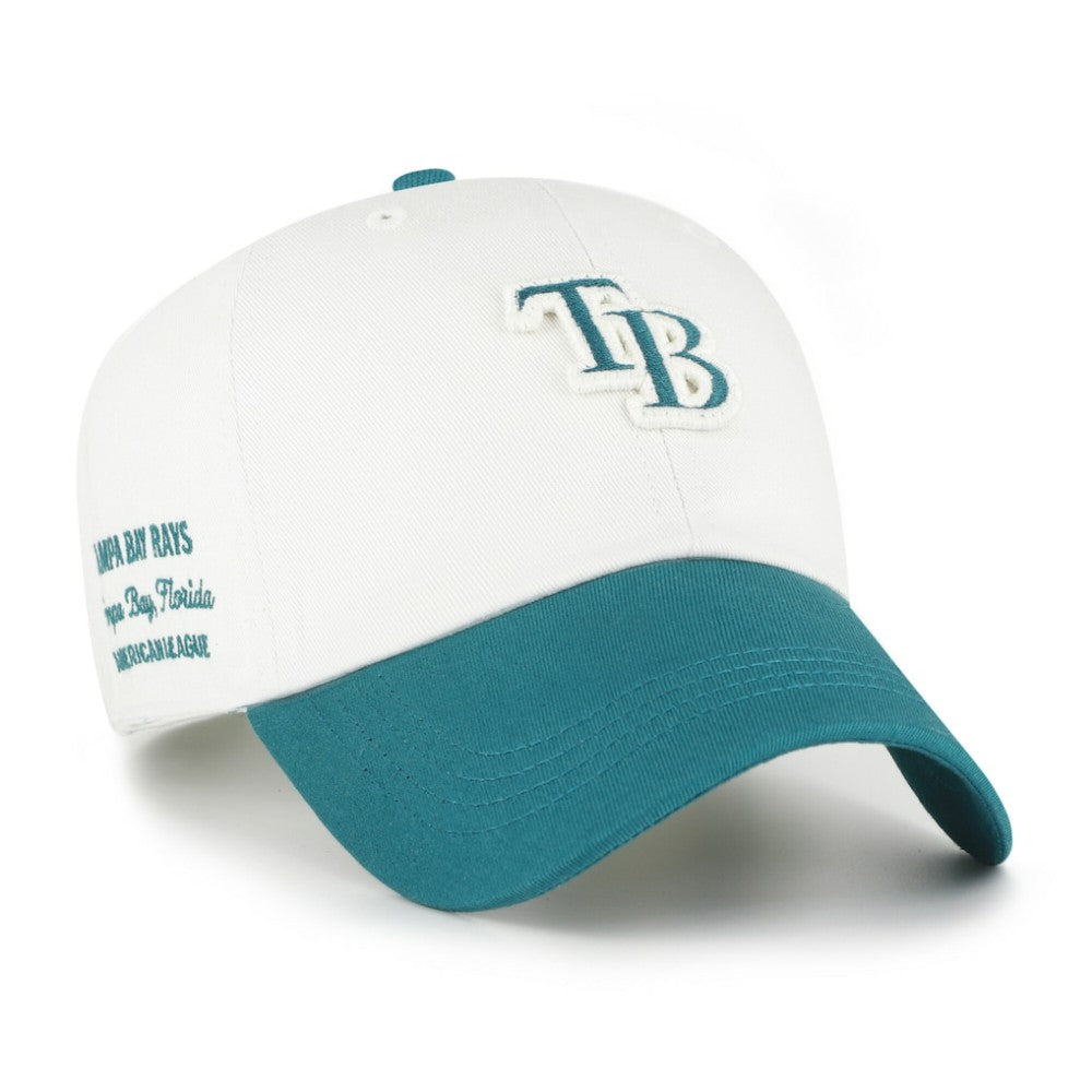 Tampa Bay Rays Contemporary Tonal Clean Up Adjustable Hat - White/Teal | 47 brand