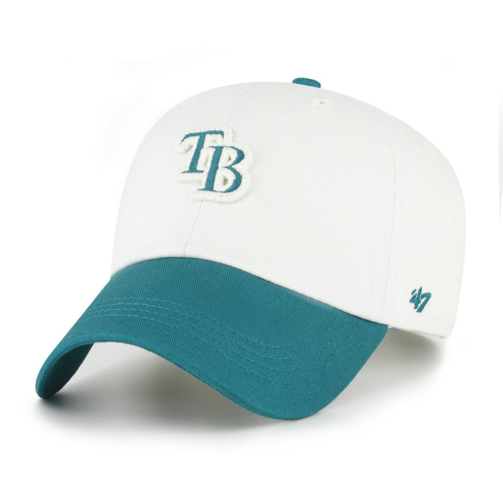 Tampa Bay Rays Contemporary Tonal Clean Up Adjustable Hat - White/Teal | 47 brand