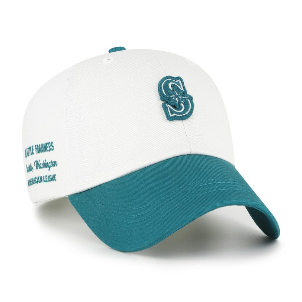Seattle Mariners Contemporary Tonal Clean Up Adjustable Hat - White/Teal | 47 brand