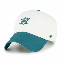 Miami Marlins Contemporary Tonal Clean Up Adjustable Hat - White/Teal | 47 brand