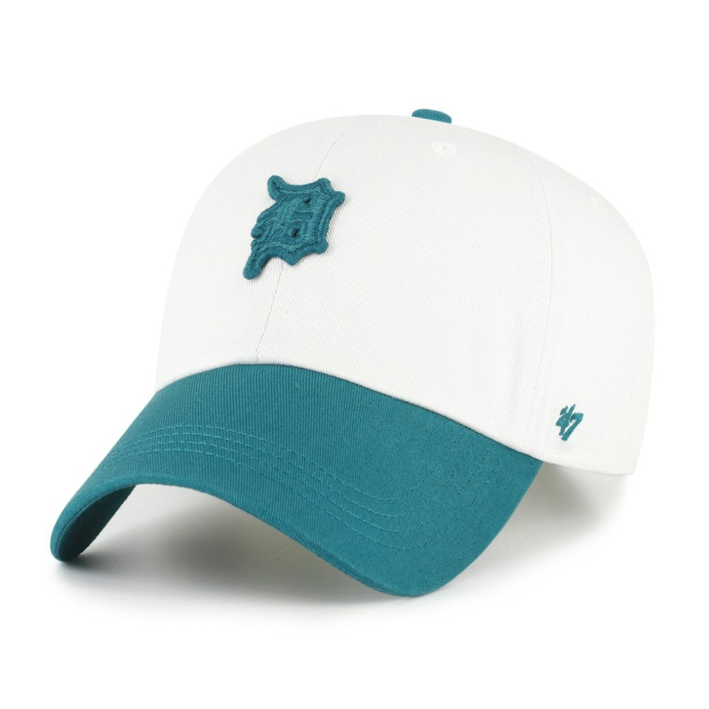 Detroit Tigers Contemporary Tonal Clean Up Adjustable Hat - White/Teal | 47 brand