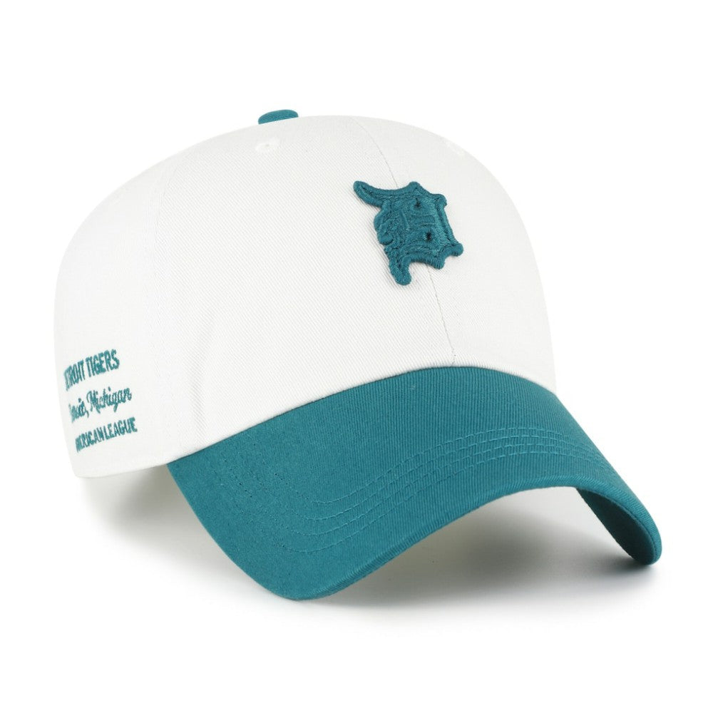 Detroit Tigers Contemporary Tonal Clean Up Adjustable Hat - White/Teal | 47 brand