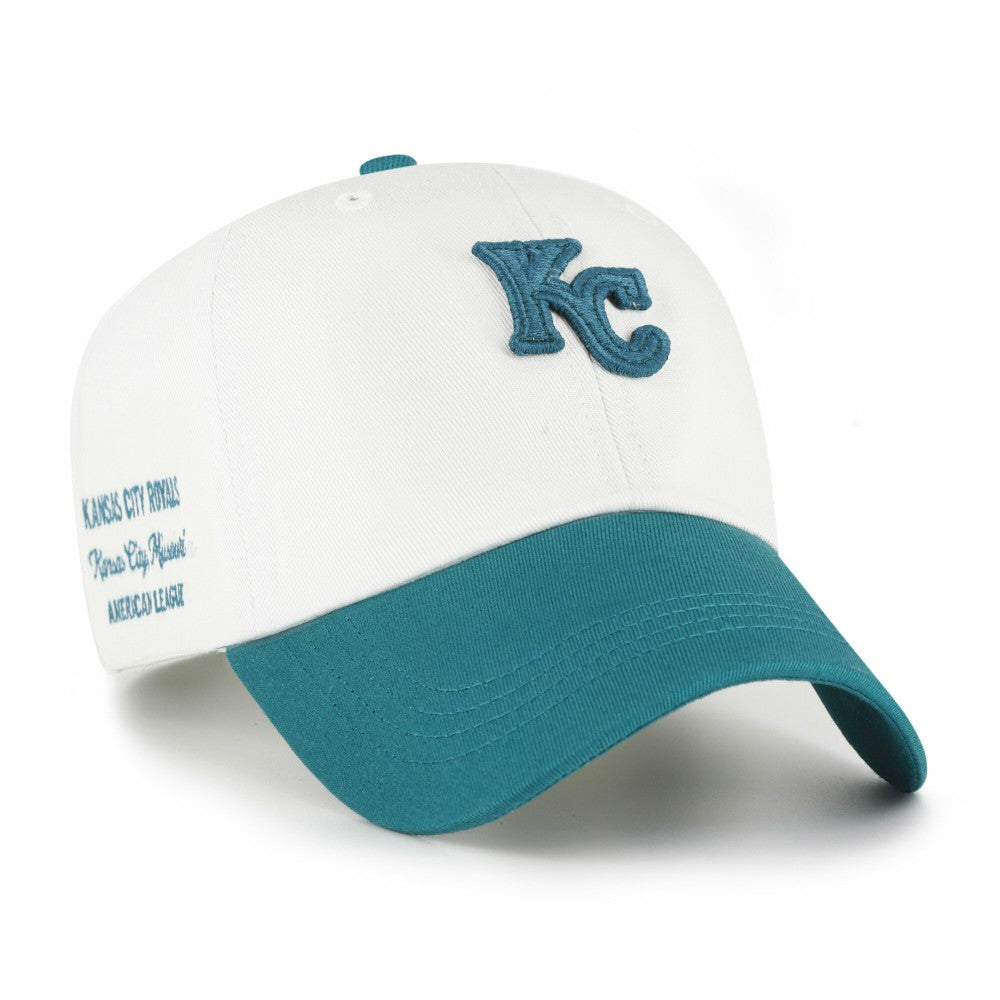 Kansas City Royals Contemporary Tonal Clean Up Adjustable Hat - White/Teal | 47 brand