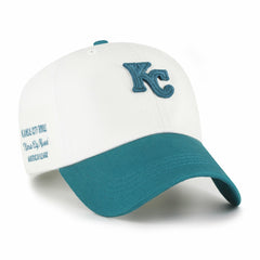 Kansas City Royals Contemporary Tonal Clean Up Adjustable Hat - White/Teal | 47 brand
