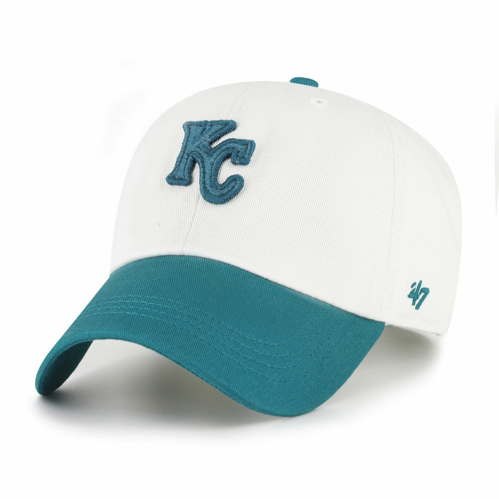 Kansas City Royals Contemporary Tonal Clean Up Adjustable Hat - White/Teal | 47 brand